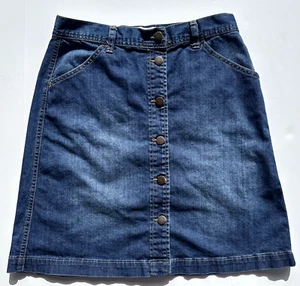 Joe Fresh Style Fran Jean Skirt Denim, Button Front, 2 Pockets, Blue, Size 2 - Picture 1 of 5
