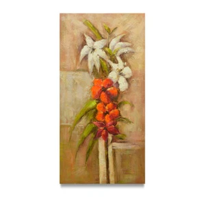 NY Art - Modern Impressionist Flowers 12x24 Original Oil Painting on Canvas - Picture 1 of 3
