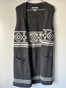 Cable Knit Alpaca Blend Sweater Cardigan Long Vest ASIRI - Picture 1 of 10