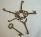 Vintage Metal Decorative Keys 5 on Ring plus 1 - Retro Wall Decor