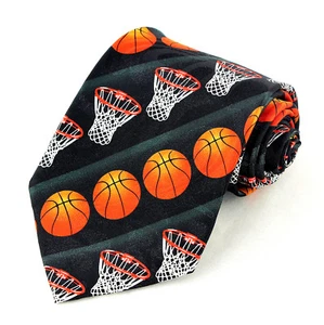 Play Basketball Herren Krawatte Court Player Trainer Team Sport Fan schwarze Krawatte - Bild 1 von 4