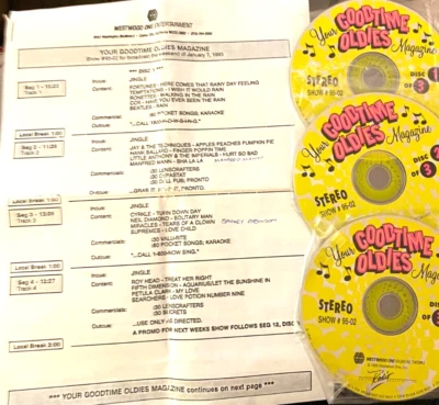 1/7/95 GOODTIME OLDIES MAGAZINE, 3 HRS 50's-70's HITS, 9 INTERVIEWS & FEATURES - Image 1 of 3