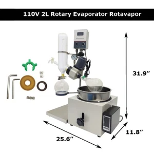 110V 2L Lab Supply Rotary Evaporator Rotavapor Digital Heat Bath Test Machine - Picture 1 of 24