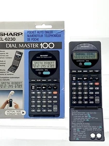 Sharp EL-6230 Dial Master 100 Pocket Auto Dialer/Calculator - Tested - Picture 1 of 8