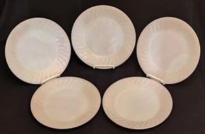 Vtg. 50's (5) Pink Swirl FIRE KING Anchor Hocking OvenWare 9" DINNER PLATES NICE - Picture 1 of 4