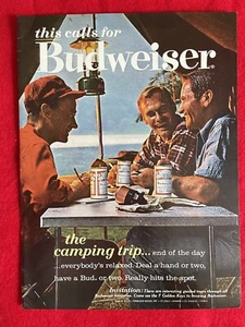 Anuncio impreso cerveza Budweiser 1963 vintage The Camping Trip - Imagen 1 de 7