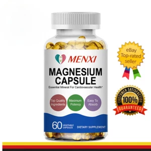 Magnesium Glycinat 60 Kapseln 500mg - Hohe Absorption - Nicht Gmo & Glutenfrei - Bild 1 von 7