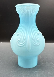 Matte Light Blue Glass Art Deco Lamp Shade (SS) - Picture 1 of 8