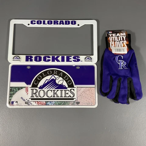 Colorado Rockies MLB Ultimate Fan Gift Lot Utility Gloves, Auto Frame, Auto Tag Cover