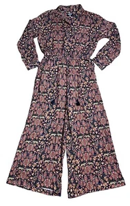 Johnny Was Jumpsuit Womens S Violette Floral V-Neck Wide Leg Cropped Jumper Boho - Picture 1 of 10