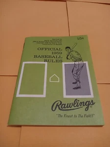 1959 Offizielle Baseballregeln Broschüre von Rawlings Mickey Mantle Stan Musikwerbung - Bild 1 von 24