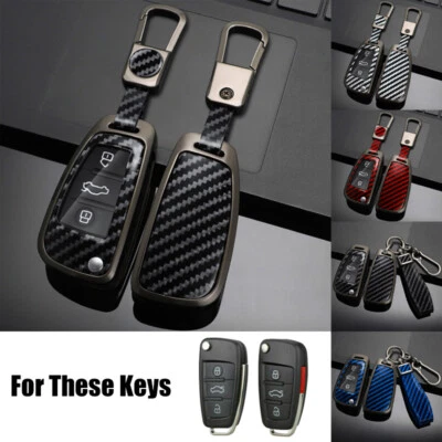 Alloy Leather Car Key Case Cover For Audi Q5 Q7 A3 A4 A8 S3 S4 RS RS4 S6 RS6 TT Foto 1 de 4