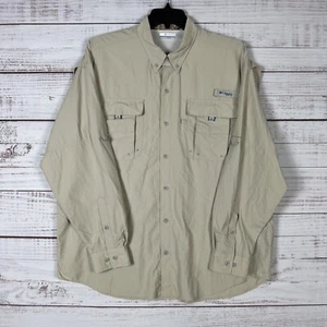 Camisa Columbia PFG Ventilada Para Hombres Pesca con Botones XL Relajada Beige Nylon - Imagen 1 de 11