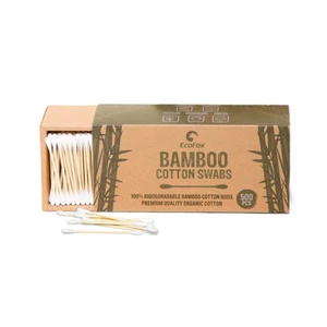 Bamboo Cotton Swabs 500 Count | Biodegradable & Organic Wooden Cotton Buds | Dou - Picture 1 of 12