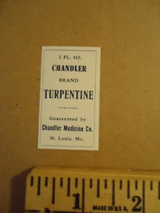 Chandler Marke Terpentin Chandler Medicine Co St Louis MO-Etikett - Bild 1 von 1