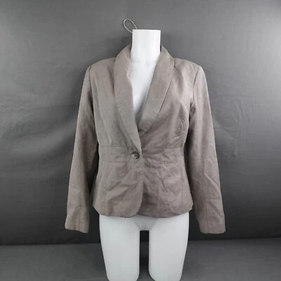 Blazer Mujer 12 Marrón Preppy Academia Cápsula Minimalista Secretaria Corporación Foto 1 de 4