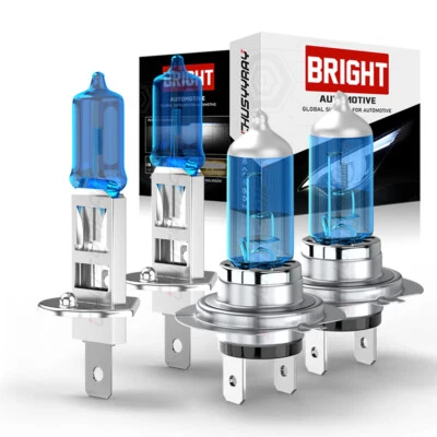 For Chevrolet Optra 2005-2010 4x H1+H7 Halogen Headlight Hi/Low Beam Bulbs 5000K - Image 1 of 4