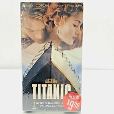 VHS Titanic 1997 Movie Blockbuster Video Pre-Viewed Video Collection Sealed - Image 1 of 4