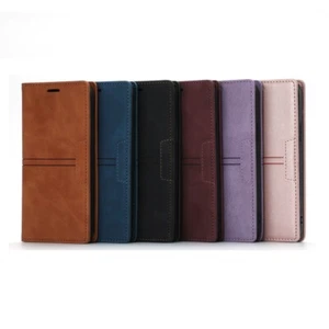 Slim wallet case for Samsung Galaxy A15 A16 A25 A34 A35 4G 5G Purple Black - Picture 1 of 6