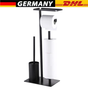 WC Garnitur Toilettenpapierhalter Klobürste Toilettengarnitur WC-Ständer stehend - Bild 1 von 13