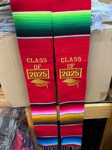 new Stole Graduation graduación   2025  sarape  , sash , red , rojo , roja - Picture 1 of 2