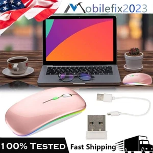 Universal Wireless Bluetooth USB Mouse For MacBook Air Pro iPad iMac PC Laptop - Picture 1 of 13