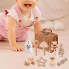 8Pcs Wood Toy Rattles With Pouch Montessori Toys For Girls Boys 6-12 Months