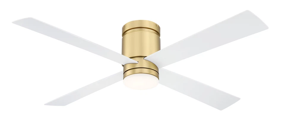 Fanimation Kwartet 52" LED Indoor Ceiling Fan in Brushed Satin Brass with Opal - Image 1 of 1