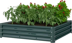 Extra Large Raised Garden Planter Square Galvanised Steel Metal Frame Flower Bed - Picture 1 of 8