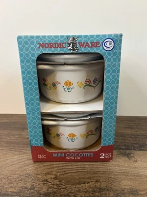 Juego de 2 mini cocottes de cerámica Nordic Ware 13,5 OZ Foto 1 de 4