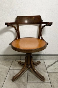 Thonet Stil AntikSchreibtischstuhl / Dreh Stuhl, made In Czechoslovakia 1950er - Bild 1 von 10