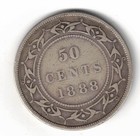 1888 Newfoundland Silver 50 Cents - Key Date