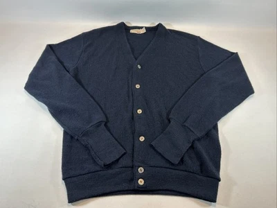 Vintage The Fox Collection Sweater Men’s Large Tall Blue Cardigan Grunge Grandpa - Image 1 of 4