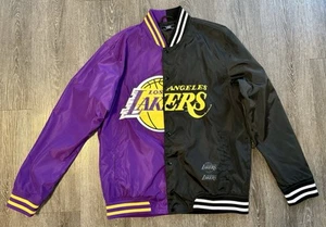 Los Angeles Lakers Half Court Satin Varsity Jacket Young & Reckless - Size XL - Picture 1 of 10