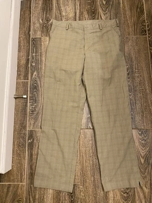 Pantalones chinos de golf Nike para hombre a cuadros FitDry Performance poliéster spandex tostado 34x32 Foto 1 de 4