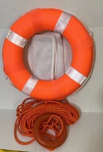 20 Inch Orange Safety Life Preserver Throw Ring Buoy for Swimming-Foam Ring - Picture 1 of 6