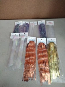 Mix Lot X 10 Flashabou Tint Sel Saltwater For Dry Fly Hackle A41 - Picture 1 of 13