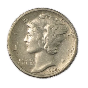 1924-D Mercury Silver Dime Denver Almost Uncirculated AU+ - Picture 1 of 2