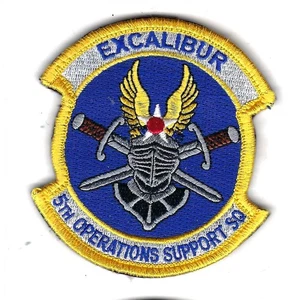 PATCH USAF 5TH OPERATIONS SUPPORT SQ OSS EXCALIBUR TOP TAB MINOT AFB BS-22 - Picture 1 of 1