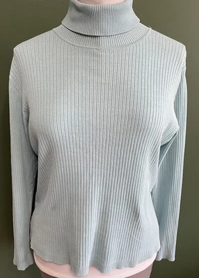 Suéter Chicos Cuello Alto Talla 2 Mediano Verde Acanalado Seda Manga Larga Para Mujer Foto 1 de 4