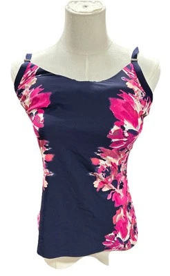 Traje de baño Tankini Calvin Klein para mujer grande para nadar rosa azul flores florales Foto 1 de 4