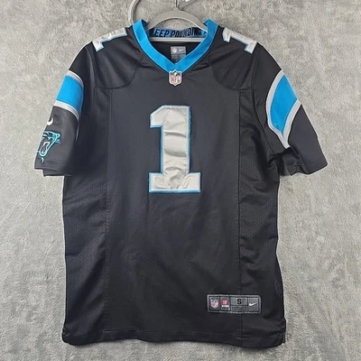 Camiseta deportiva Nike On Field Carolina Panthers #1 Cam Newton para hombre talla S pequeña negra Foto 1 de 4