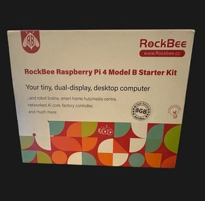 RockBee Raspberry Pi 4 Model B 8GB Starter Kit Raspberry Pi 4 Case Power Supply - Afbeelding 1 van 2