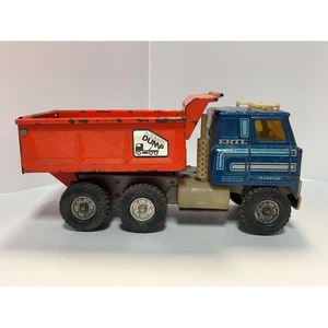 Vintage Ertl Transtar Dump Truck Pressed Steel 6x6 Automatic Dump Toy - Picture 1 of 5