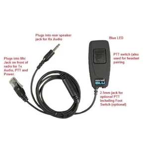 Pryme BT-M00J Bluetooth Adapter with Push-to-Talk Button for Icom Mobile Radios - Picture 1 of 1