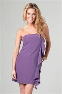 Vestido de seda púrpura sin tirantes Elizabeth and James Cascade 8 US $385 - Imagen 1 de 9