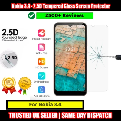 Nokia 3.4/5.4 - 2.5D Tempered Glass Screen Protector Protective and Durable - Image 1 of 4