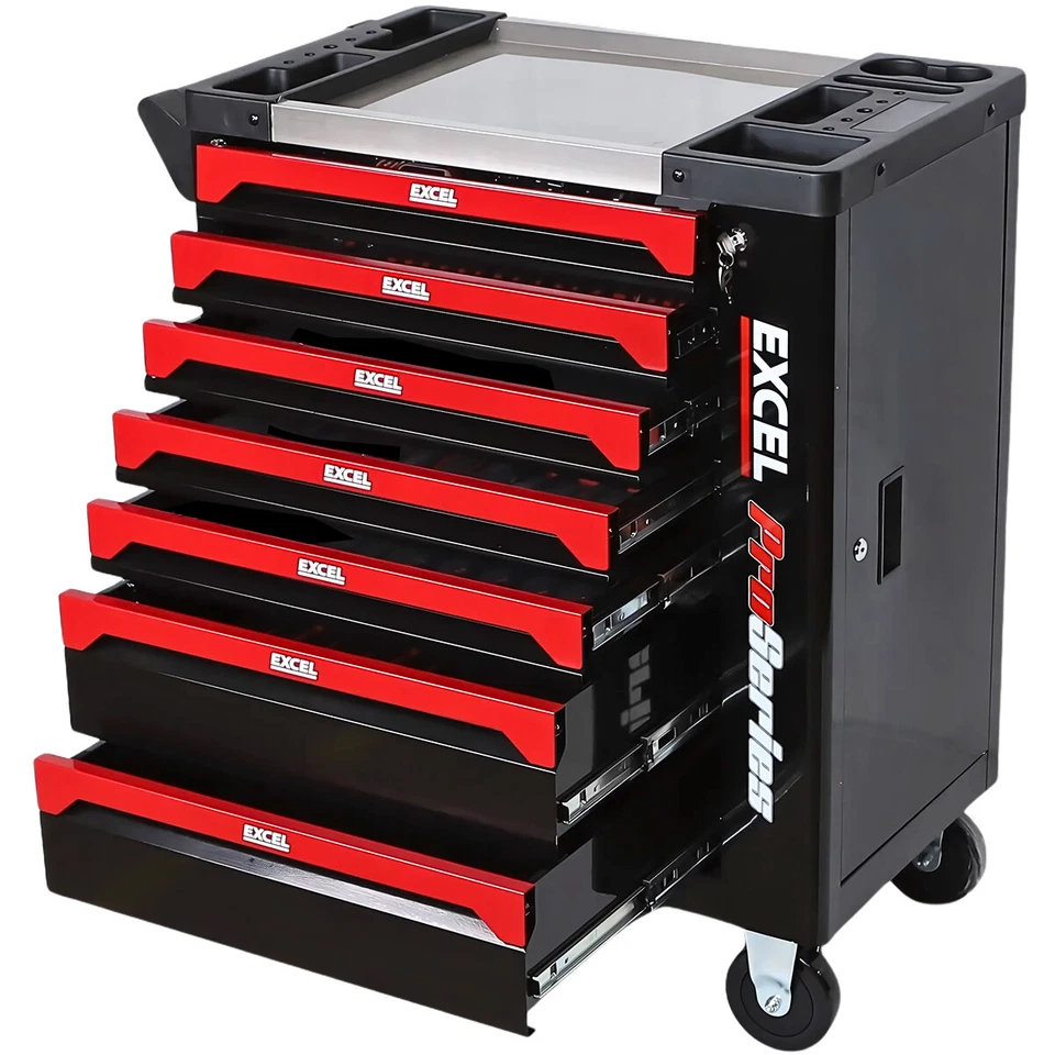 3/4/7/9 Drawer Roller Tool Chest Cabinet with Wheel Cantilever Storage Tool Box - Image 1 of 1