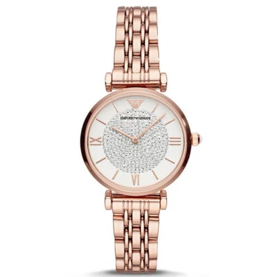 New Emporio Armani White Crystal Dial Rose Gold Bracelet Women's watch AR11244 - image 1 of 4
