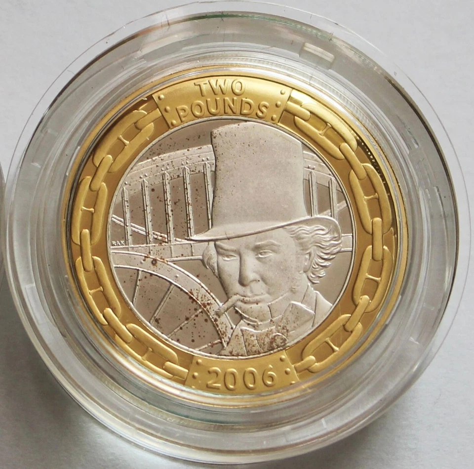 2006 UK Silver Proof Piedfort Two pound coin, Birth of Isambard K. Brunel - Image 1 of 2